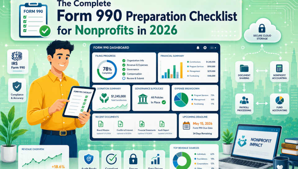 The Complete Form 990 Preparation Checklist for Nonprofits in 2026 The Complete Form 990 Preparation Checklist for Nonprofits in 2026
